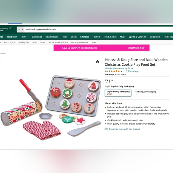 Melissa and Doug Slice & Bake Christmas Cookie Play Set NEW - Picture 6 of 6